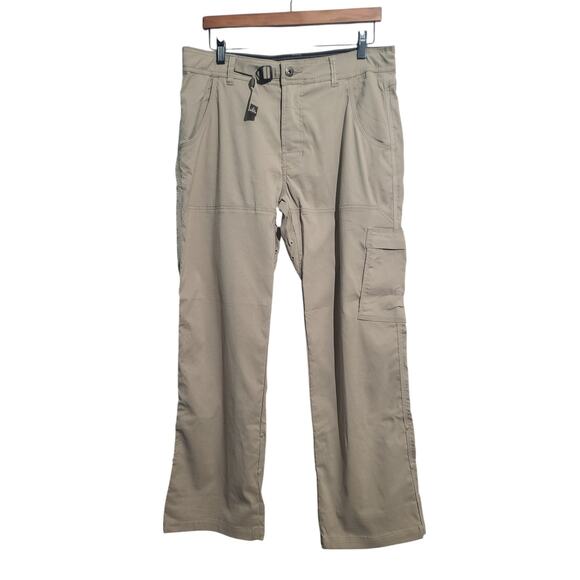Prana Khaki Belted Zion Pants Medium x 30" inseam - Picture 2 of 4